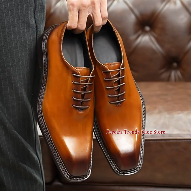 Men'S Grooming Oxford - Men's Business Dress Shoes Square Toe