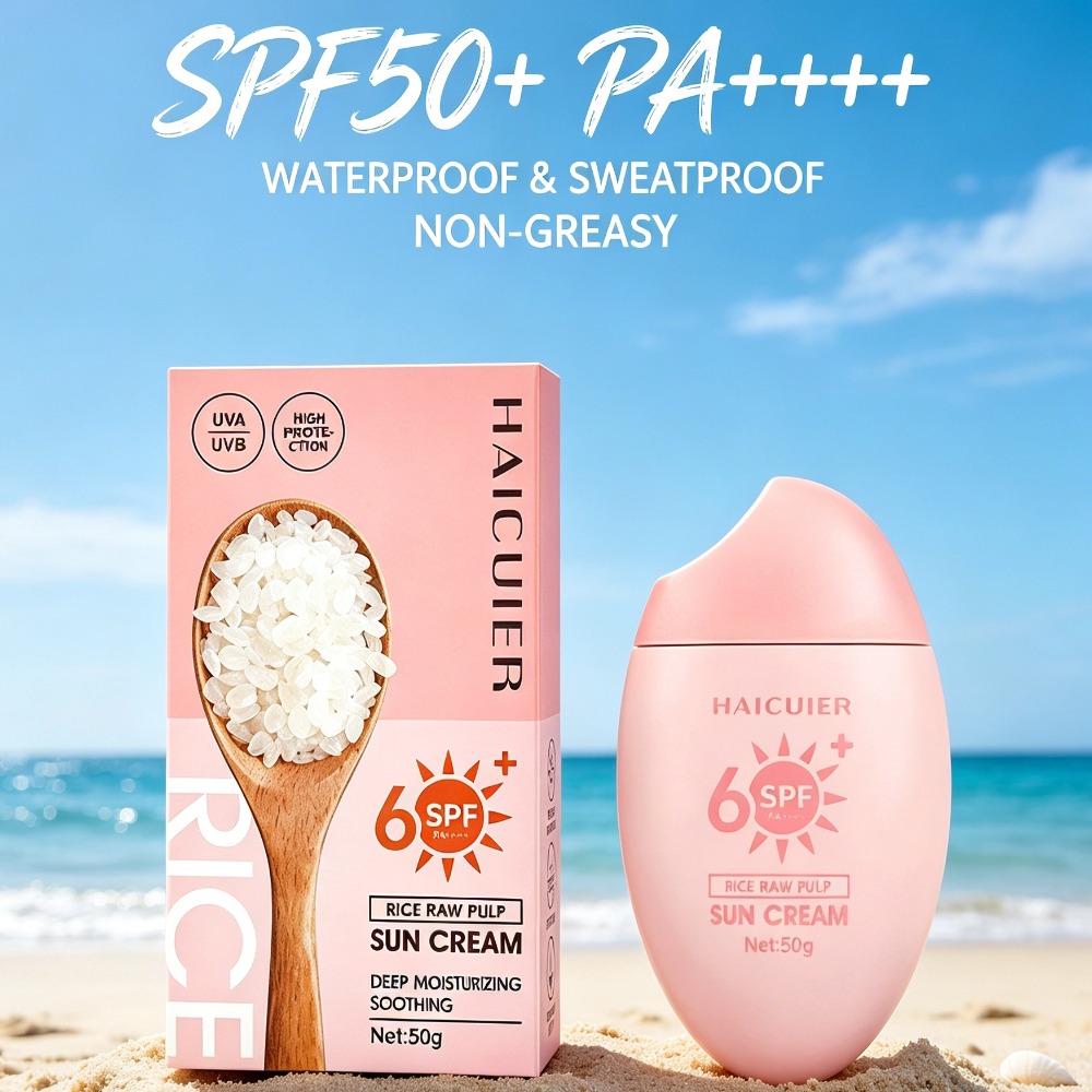 Face Moisturizer Spf - SPF50+ Sunscreen Rice Raw Pulp Moisturizing
