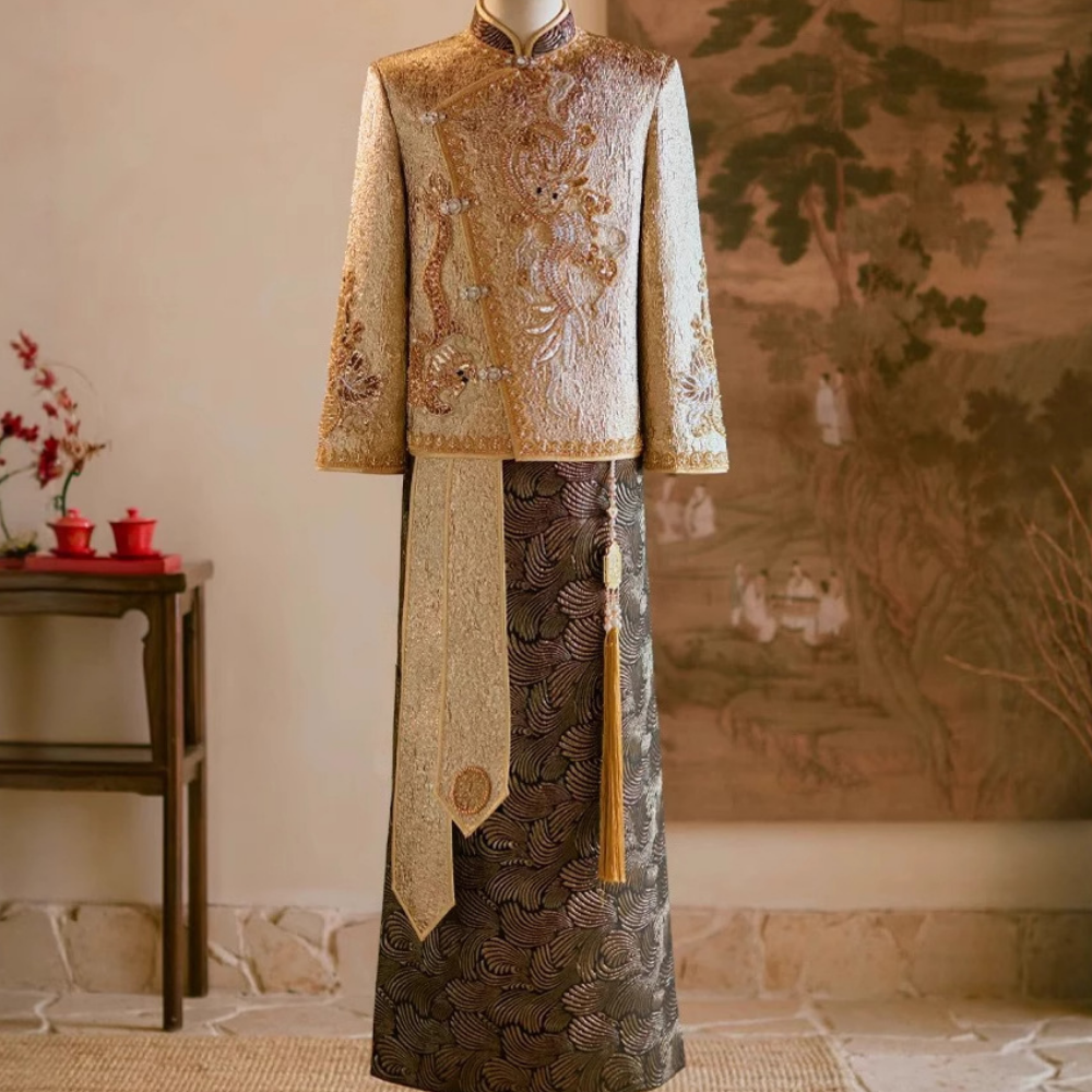 Men'S Grooming For Marriage - Chinese Style Wedding Groom Costume Luxury