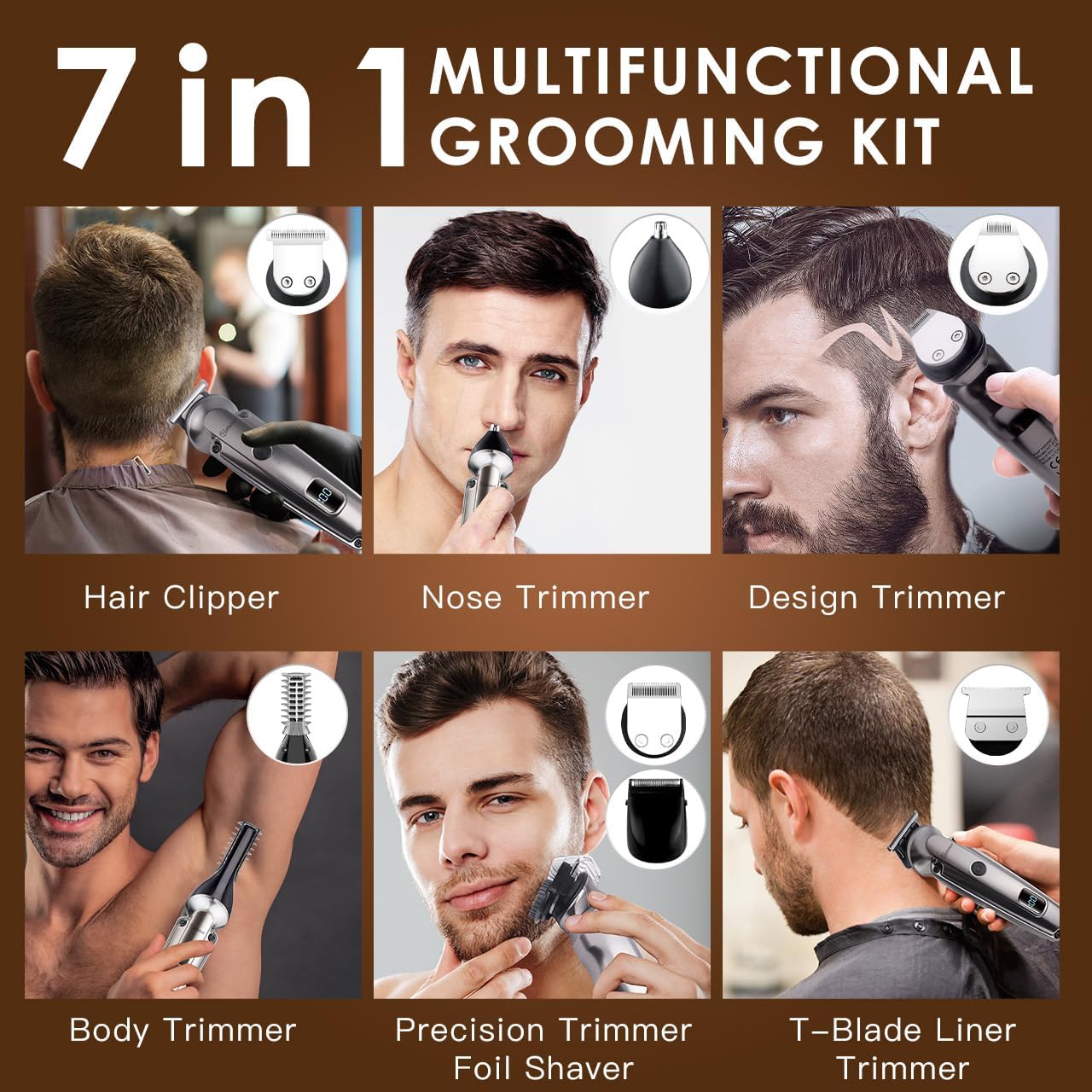 7-in-1 Beard Trimmer for Men,  - Men'S Grooming Images のレビューと価格