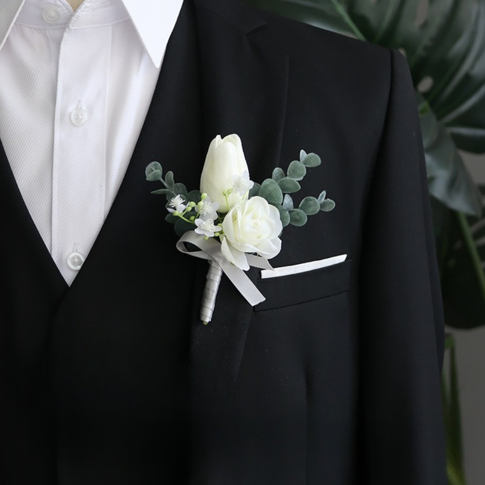 Groom Boutonniere Wedding Deco - Men'S Grooming For Marriage のレビューと価格