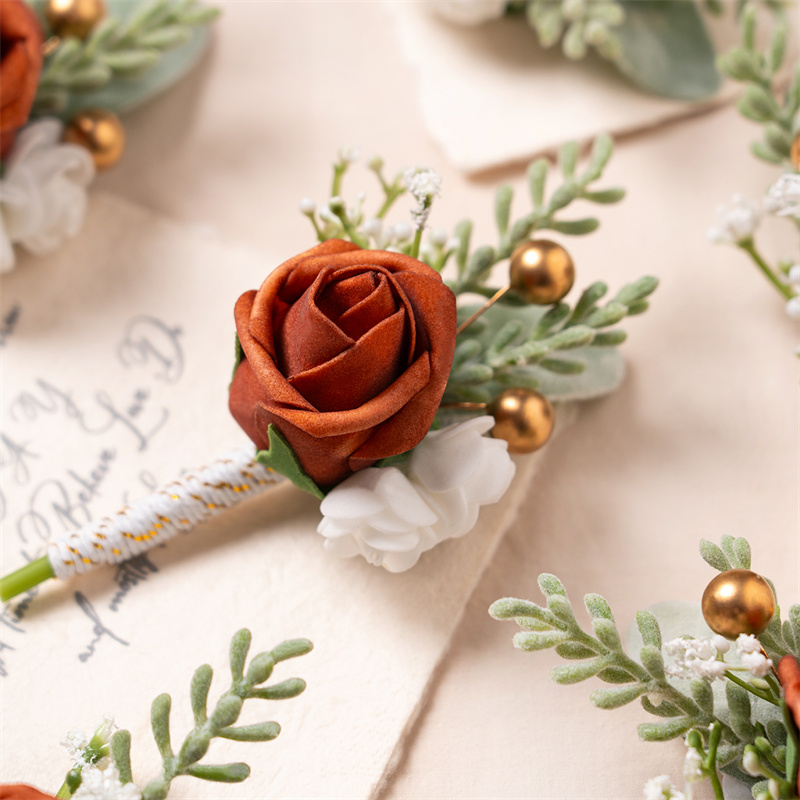 Burnt Orange Boutonniere Groom - Men'S Grooming For Marriage のレビューと価格