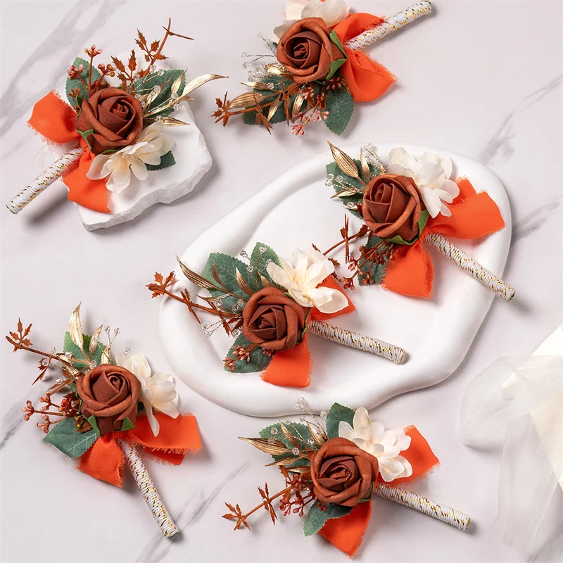 Burnt Orange Boutonniere Groom - Men'S Grooming For Marriage のレビューと価格