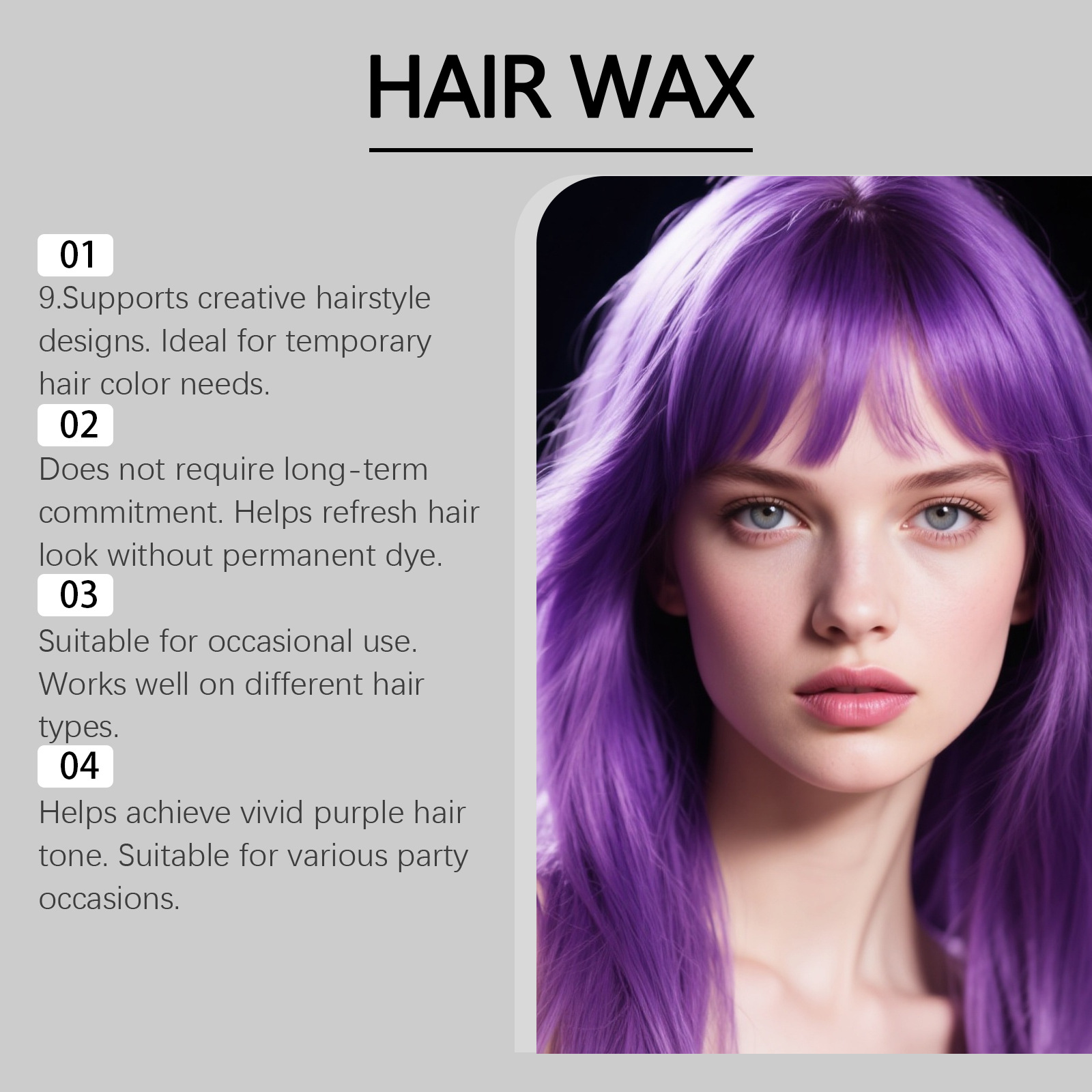Temporary Purple Hair Color Wa - Men'S Grooming Gel のレビューと価格