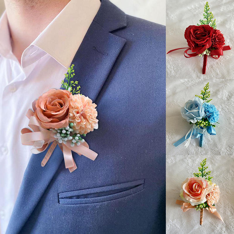 Men Boutonniere Rose Brooches  - Men'S Grooming For Marriage のレビューと価格