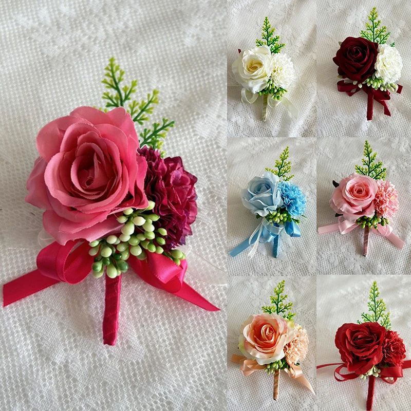 Men Boutonniere Rose Brooches  - Men'S Grooming For Marriage のレビューと価格