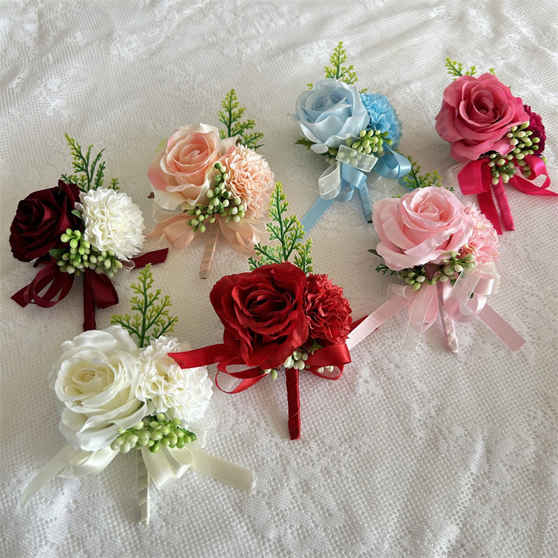 Men Boutonniere Rose Brooches  - Men'S Grooming For Marriage のレビューと価格
