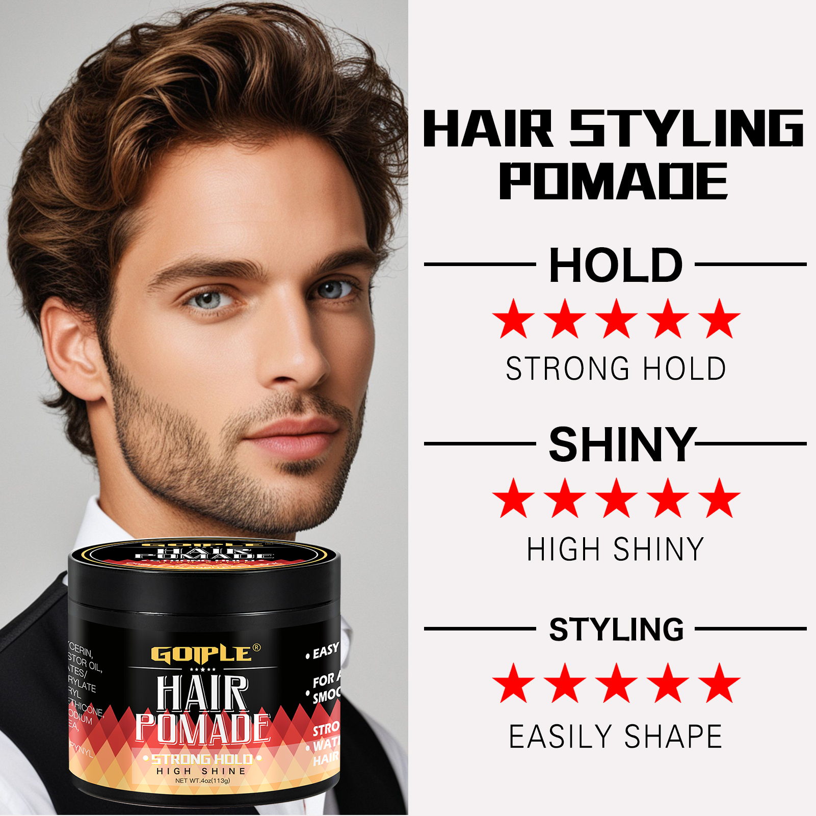 GOIPLE 113g Men Hair Pomade Hi - Men'S Grooming Gel のレビューと価格