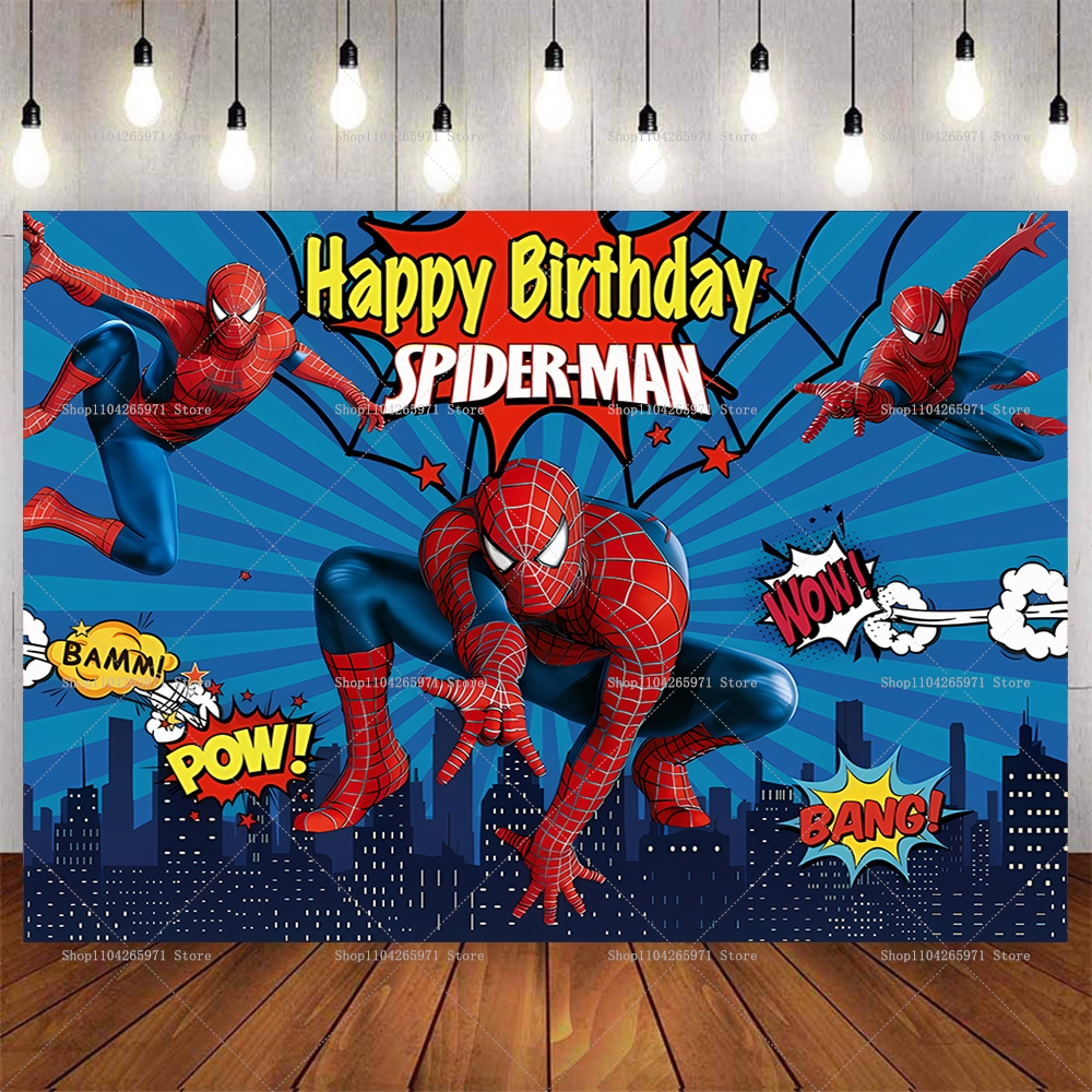 Cool Spider-Man Birthday Backd - Men'S Grooming House のレビューと価格