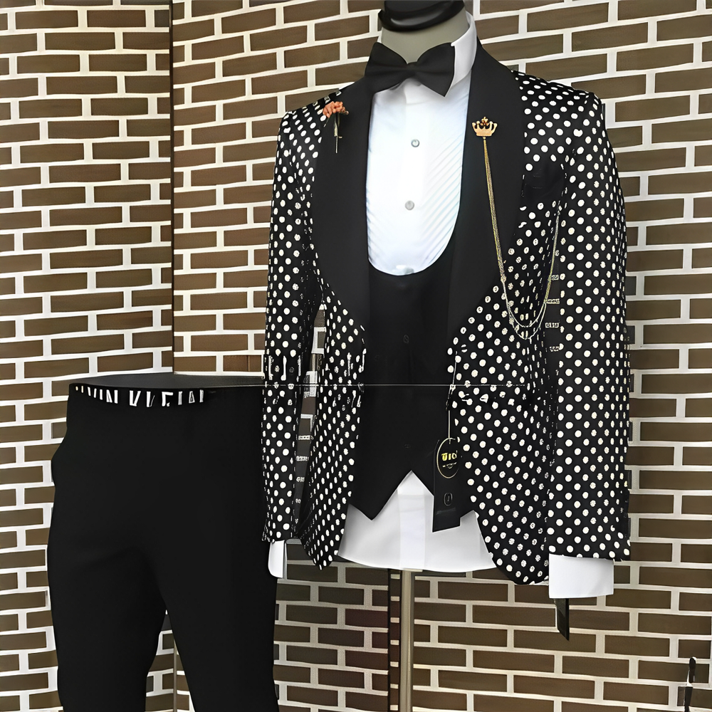 Spotted Men's Suit 3 Piece Set - Men'S Grooming Spot のレビューと価格
