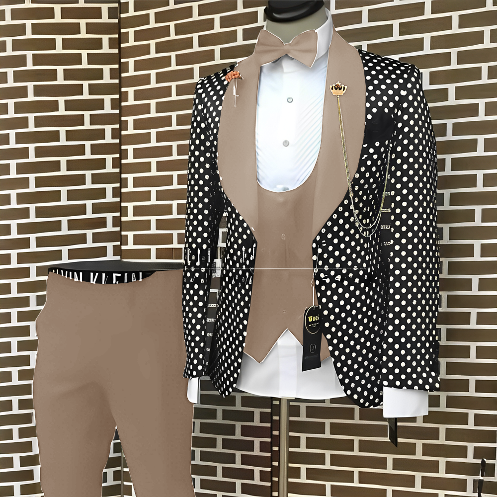 Spotted Men's Suit 3 Piece Set - Men'S Grooming Spot のレビューと価格