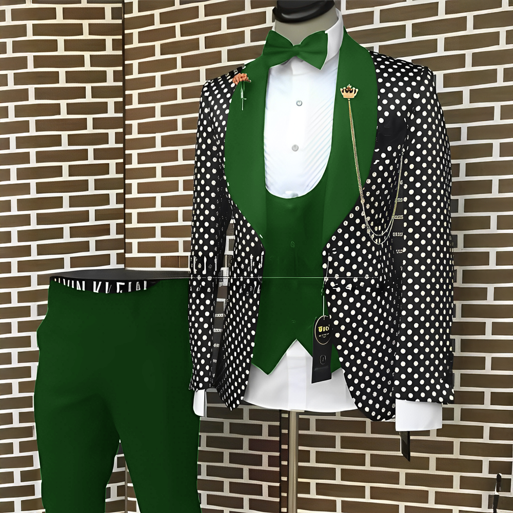Spotted Men's Suit 3 Piece Set - Men'S Grooming Spot のレビューと価格
